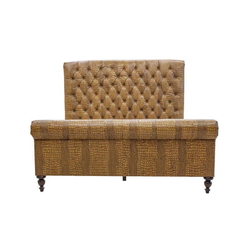 Leather Bed, Cape Town Dakota Black, Old Gold E, Brushy Bayou