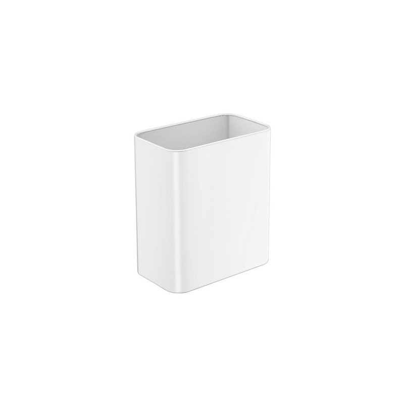 White Stainless Steel Slim 2.1 Gallon Trash Can