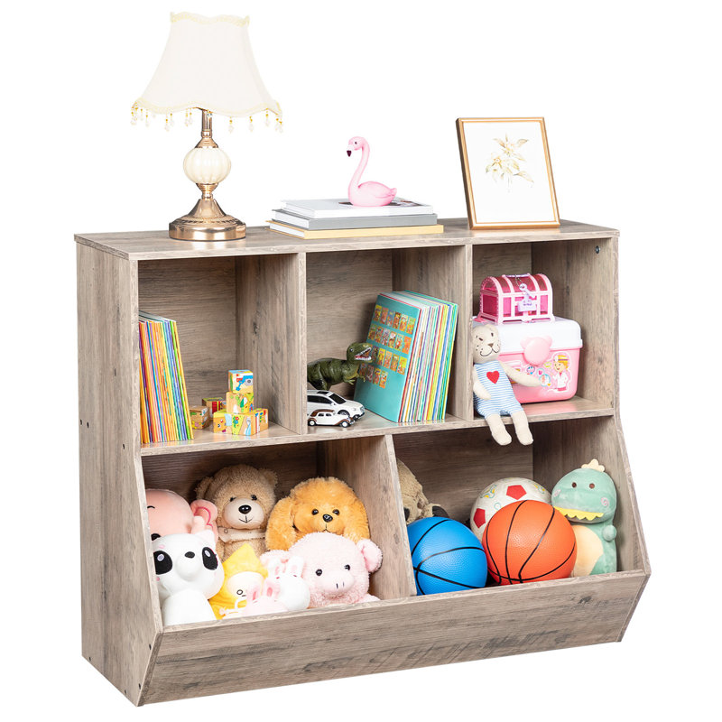 Toy Organizer Chip Resistant Kids Bookcase, Greige