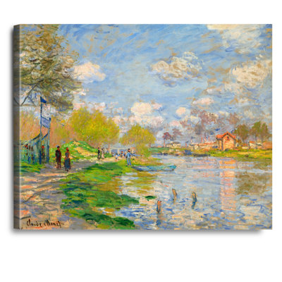 «Spring by the seine» par Claude Monet, reproductions d'art classique sur toile, estampe numérique sur toile, art mural pour la décoration intérieure