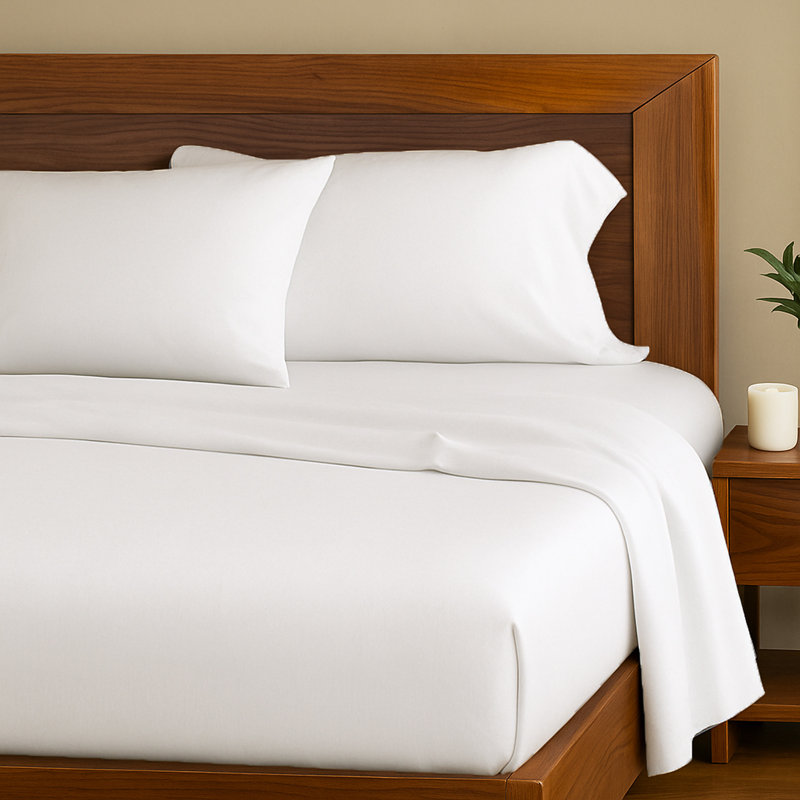 BedVoyage Sheet Set - Viscose from Bamboo + Cotton - Breathable & Cozy, Twin Sheet Set + 1 Fitted Sheet + 1 Pillowcase, Snow