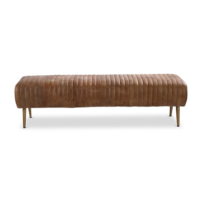 Dasher Genuine Leather Upholstered Bench