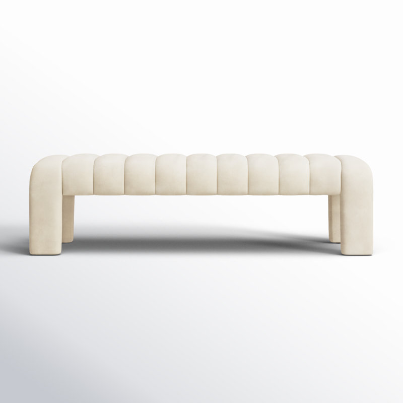 Bellisima Upholstered Bench, Cream Velvet