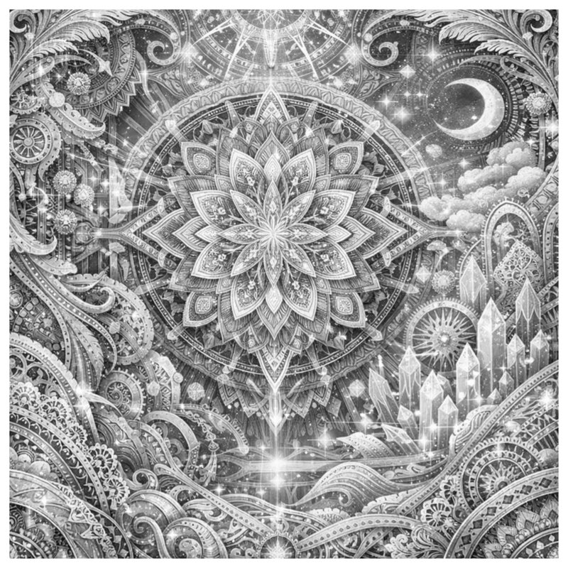 Édredon complexe Mandala Illustration, Lit simple