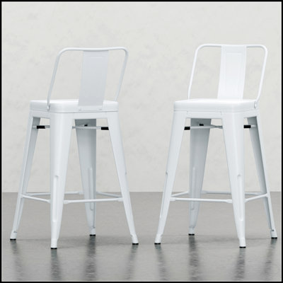 Ensemble de tabourets de comptoir en métal de 24 po de hauteur, de conception ergonomique pour le confort et la durabilité, parfait pour les cuisines et les bars modernes.