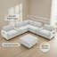 Ensemble de canapé modulaire en U de 104 po avec tables en acrylique, chargement USB, rangement et repose-pieds mobile Chenille-123276158