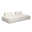 Chaise longue modulaire carrée 2 pièces en tissu bouclé ivoire avec dossier mobile et antidérapant Cara