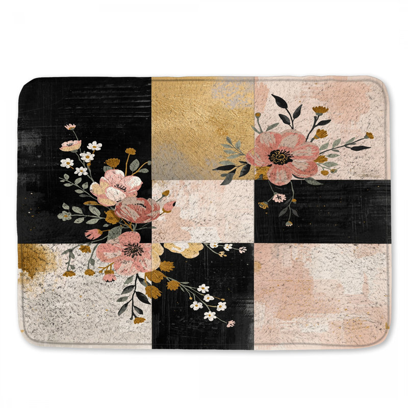 Tapis de bain Floral, L 34 po x L 21 po