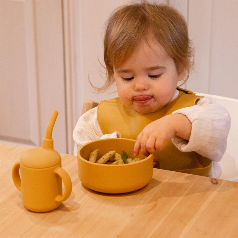 Tiny Dining - Baby Silicone Suction Bowl with Lid, Yellow