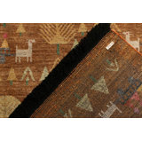 Rug & Kilim’S Swedish Folk Art Rug In Brown With Geometric Pictorials
