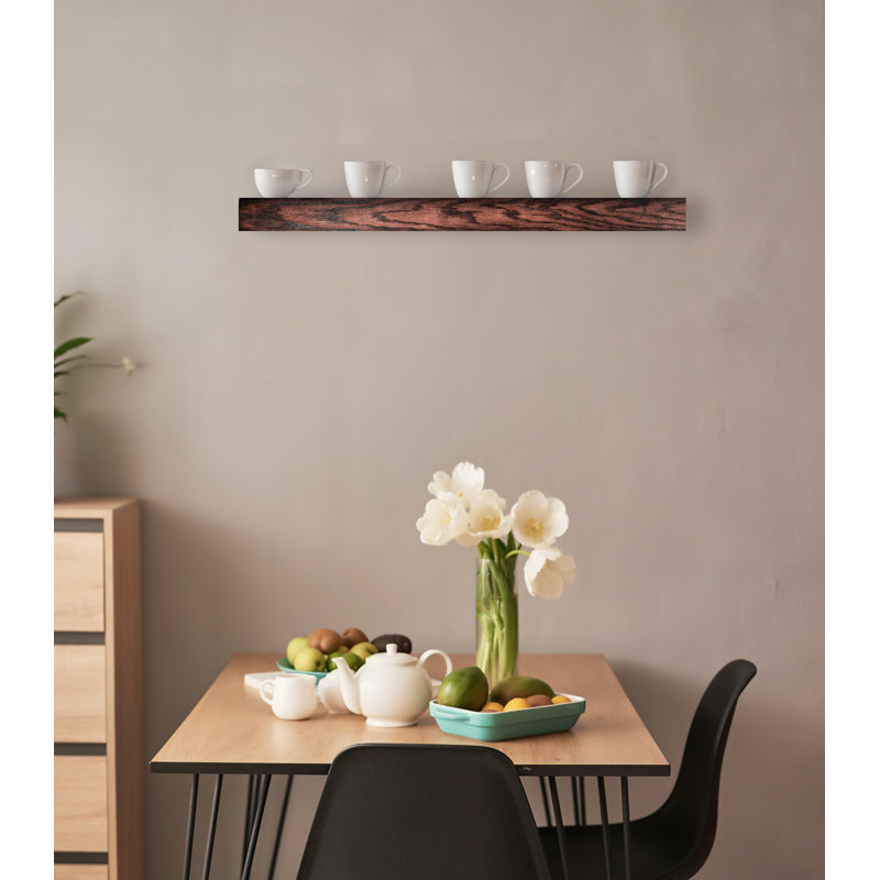 Tablette en bois de chêne Seyon, Cerise noir, H 3 po x l 31 po x P 5 po