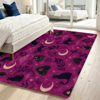 Tapis Magic Moon Moon Phas, décoration Witchy Esthétique, Mystic Boho Home, chambre céleste, gothique, cadeaux uniques, tapis de sol intérieur pour le salon, la chambre, le jardin, les espaces extérieurs de patio
