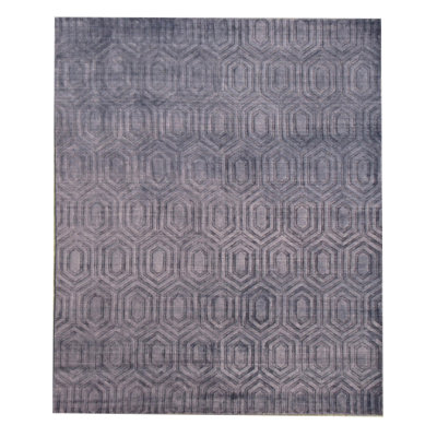 Tapis gris en soie 8X10