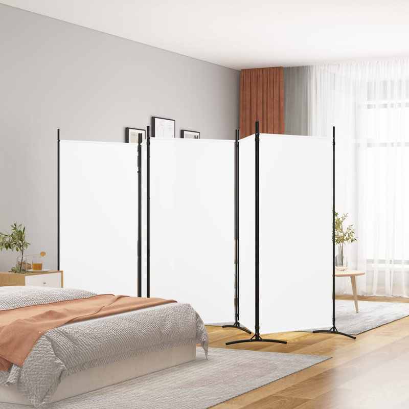 Abdisamad 3 Panel Room Divider, White, 5, 180cm H x 433cm W