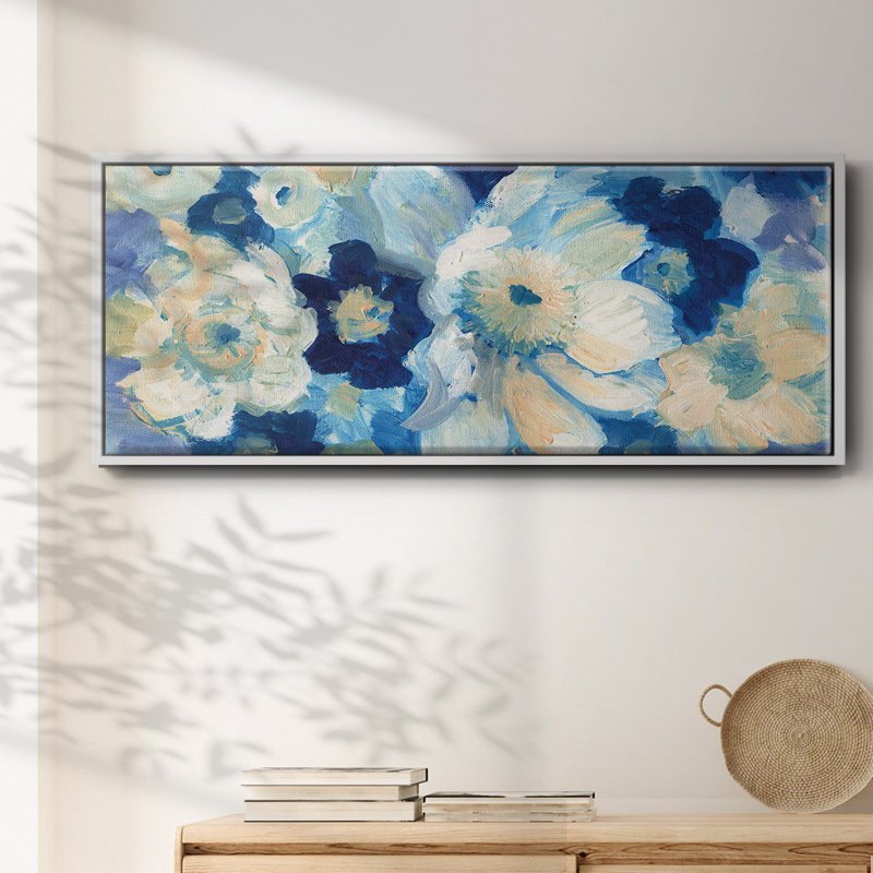 Blue Nocturne II- Framed Canvas, 20" H x 50" W