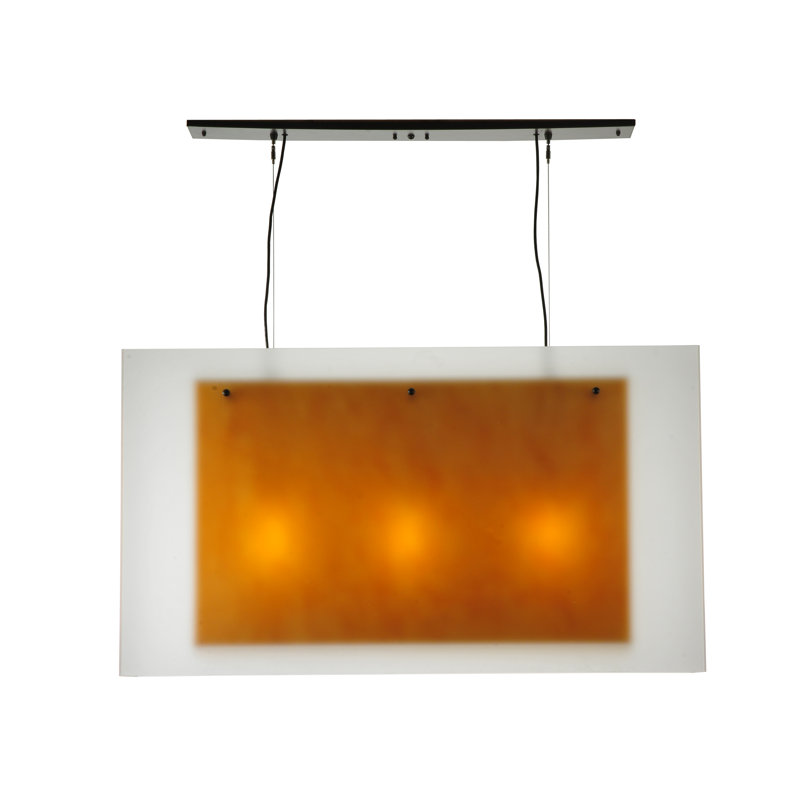 Lustre carré / rectangulaire à 3 lumières pour îlot de cuisine Gitane