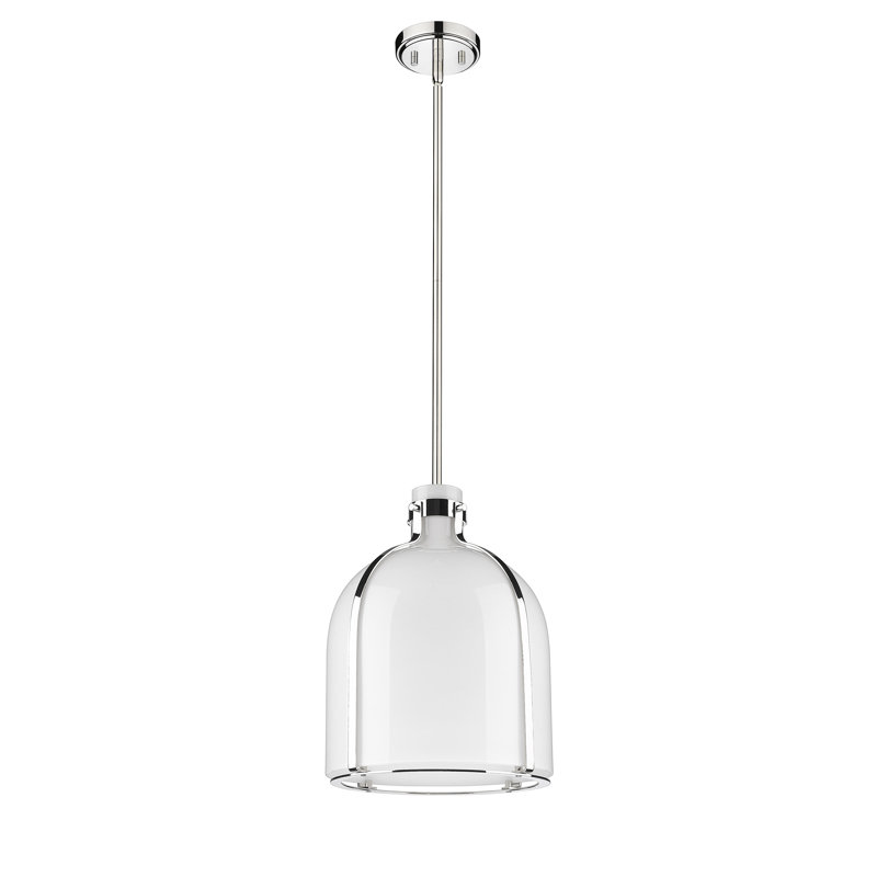 Walpole 1 - Light Candle Style Pendant, 16.5" H x 12.25" W x 12.25" D, Polished Nickel