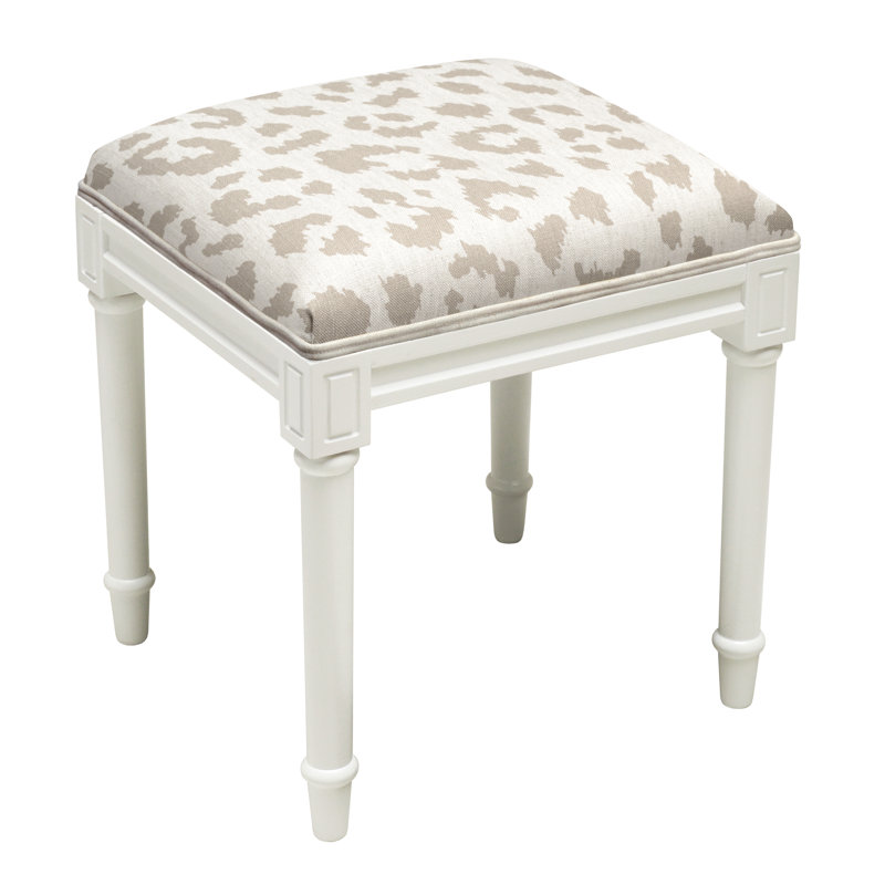 Tabouret de coiffeuse en bois massif Mulvihill, Taupe