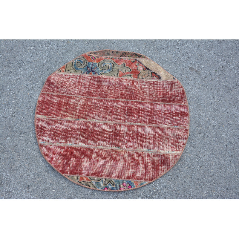 Petit tapis 2,8 x 2,8 pi, tapis rétro, tapis bleu, tapis Oushak, tapis frais, tapis turc, tapis de bain