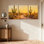 «Cactus Desert Landscape with Cactus and Sunset», ensemble de 3 impressions sur toile