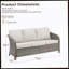 Ensemble de meubles d'extérieur en rotin de rotin et osier 73,3 "avec siège beige profond