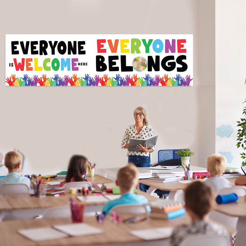 Affiche de bienvenue en classe, White