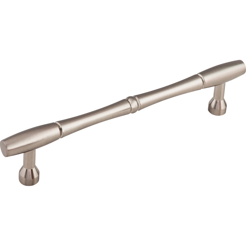 Bamboo Bar Pull, Brushed Satin Nickel, 7" Center to Center