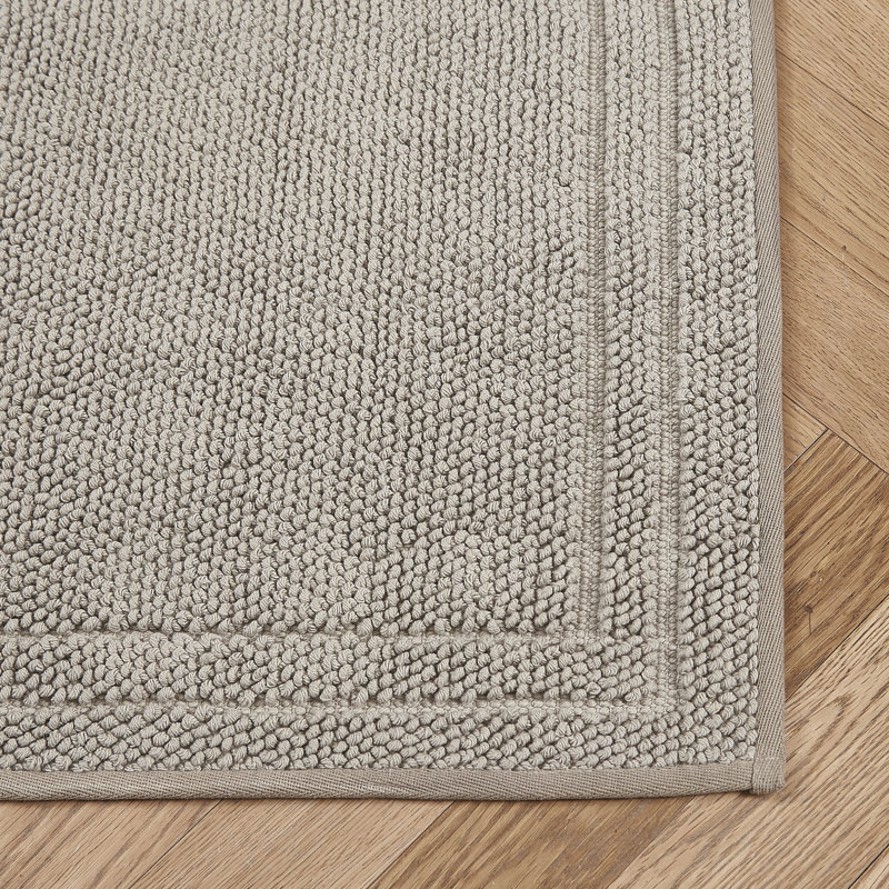 Hunter Luxe Looped Textured Cotton 2-Piece Bath Rug Set, Gray