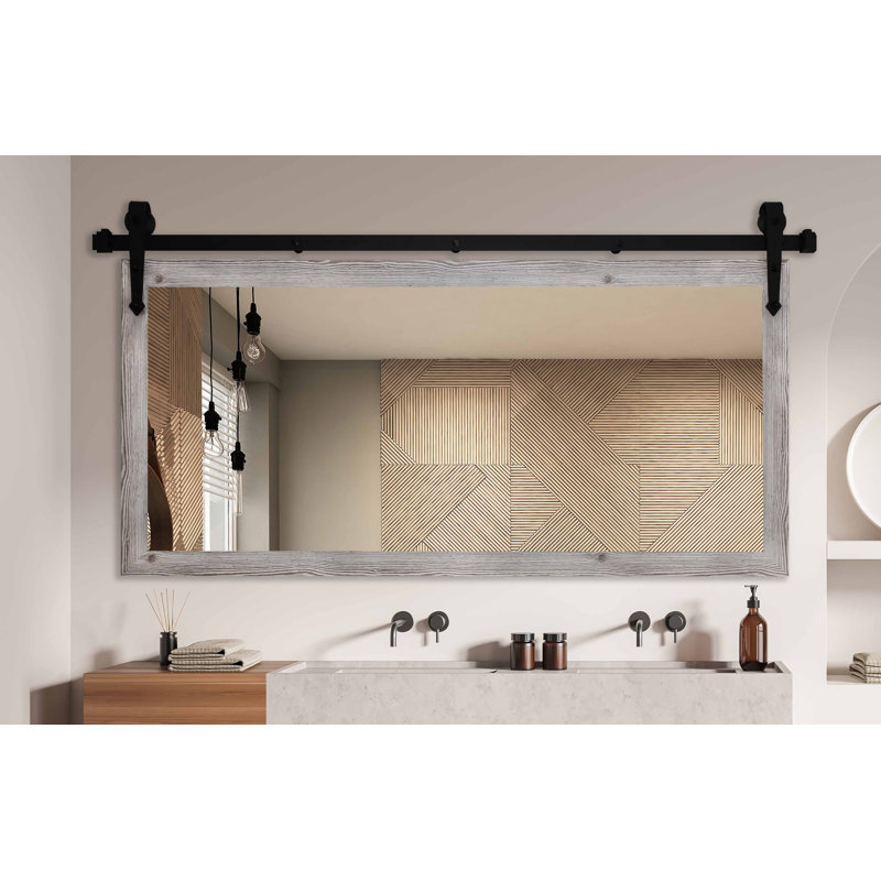 Miroir de coiffeuse / de salle de bain / de campagne antique N Peace, H 31 po x l 62 po