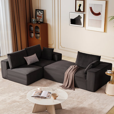 Boneless 109" Modular Sectional Sofa With Deep Seat, Cloud Sectional Couch With L-Shape Chaise For Living Room Bedroom - No Assembly Required