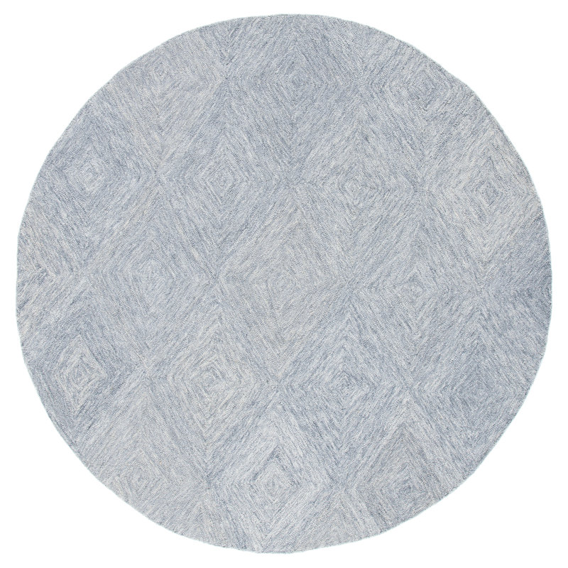 Tapis géométrique en laine et coton touffeté à la main Nekoosa Metro, Rond 6 pi