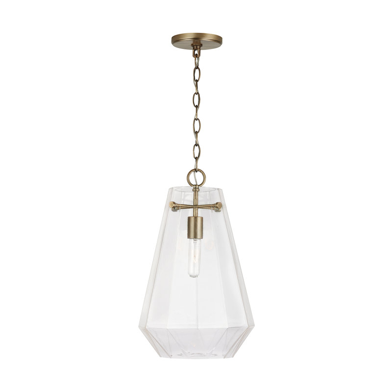 Luminaire suspendu géométrique à 1 lumière Annie, Laiton vieilli