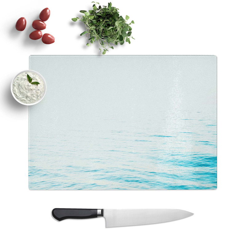Tempered Glass Ocean Art Chopping Board, 39 cm W x 28.5 cm L