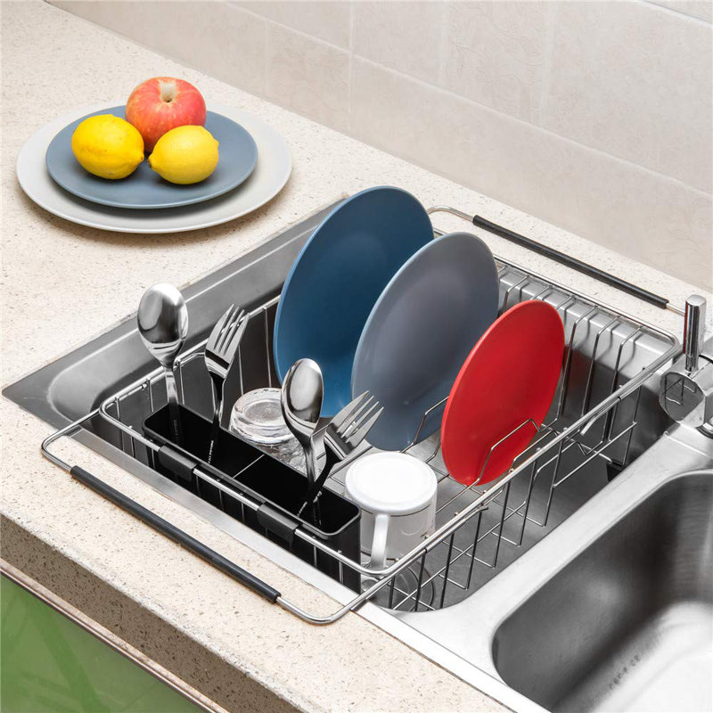 Expandable Over Sink Dish Drying Rack - Adjustable, Rust Resistant, Perfect For Small Kitchens