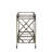 Mirrored Top Serving Cart With Antique Gold Frame And Open Storage Area In Compartment