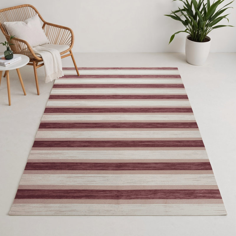 HorizontalStripes Gray Indoor and Outdoor Area Rug, Rectangle 3' x 5'