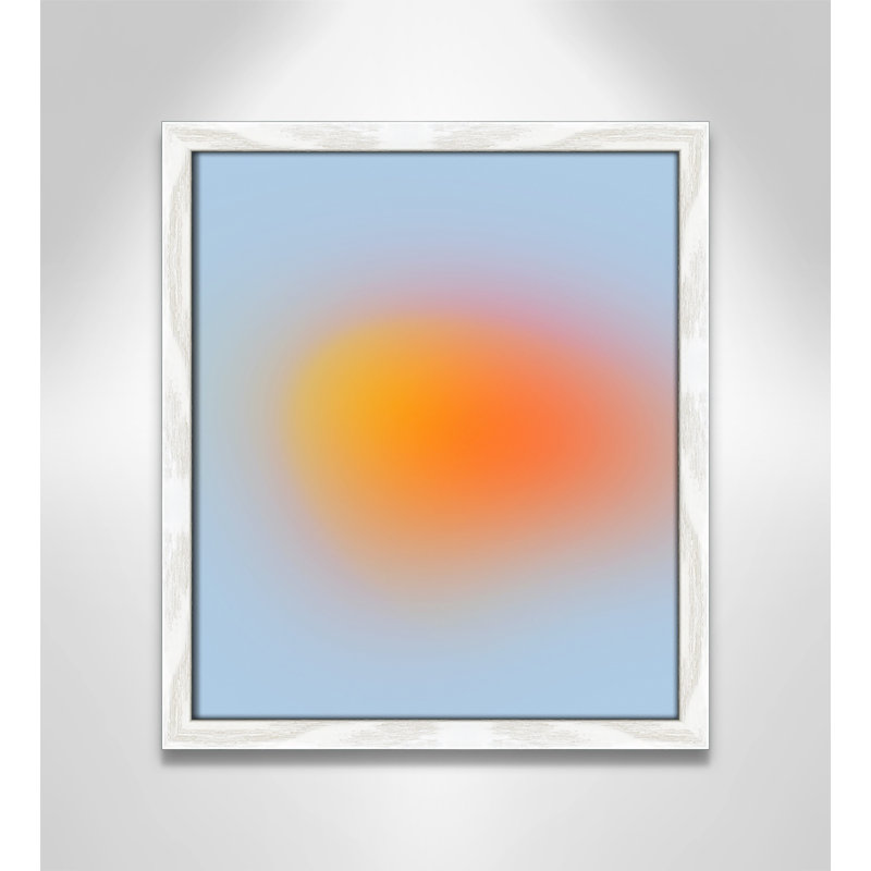 «Neon Orange Glow Print» par My Mind, 15" H x 13" W x 1.25" D, Cadre photo blanc sans cadre