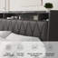Structure de lit plateforme pleine grandeur avec tête de lit ergonomique, tablette de rangement, prises de courant et chargement USB, sans bruit, aucun sommier tapissier requis, noir-799650381-799650386