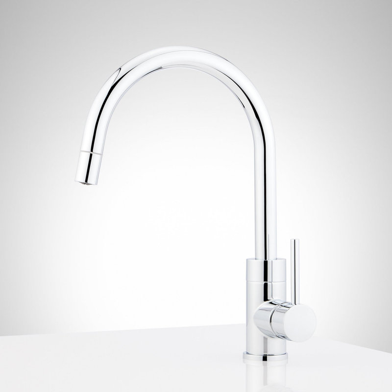 Ravenel Single-Hole Pull Down Bar Faucet - Brushed Gold, Chrome