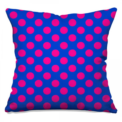 Coussins décoratifs rose et bleu à pois