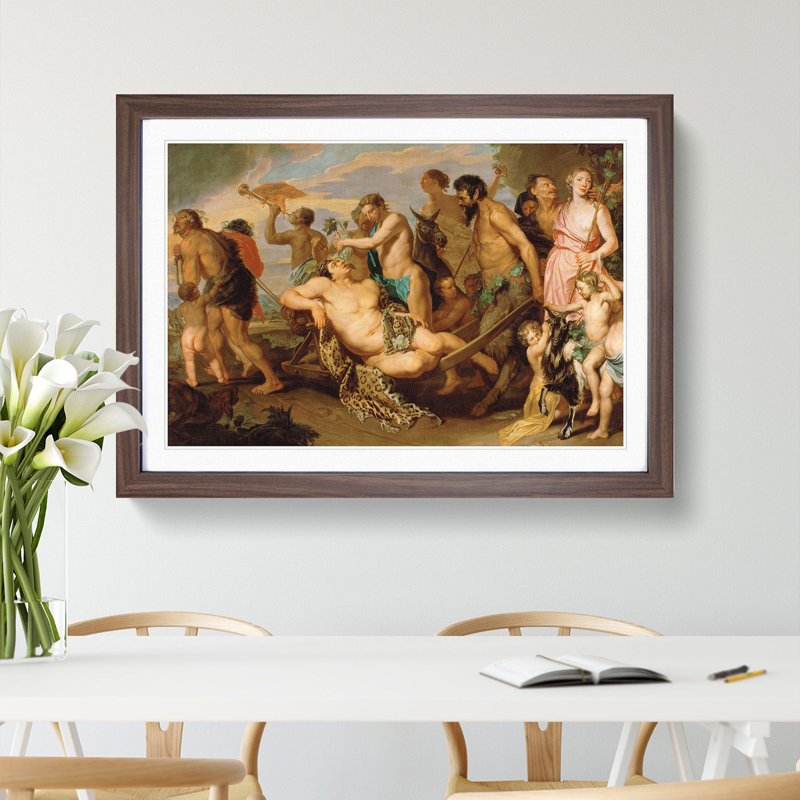 The Triumph of Bacchus by Peter Paul Rubens - Picture Frame Painting on MDF, 27cm H x 36cm W x 2cm D, Walnut Framed