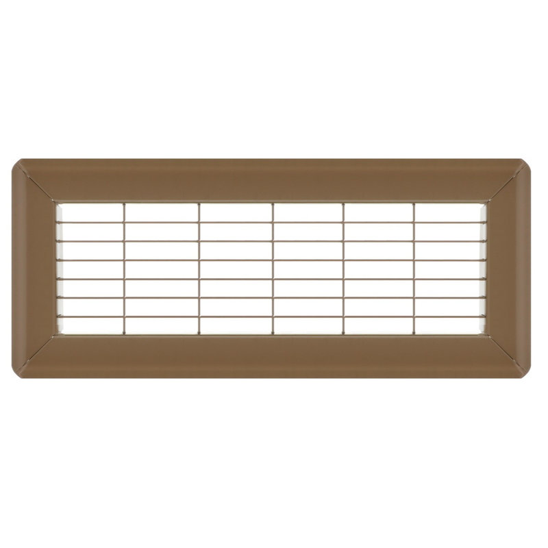Gril de plancher brun de gros calibre, H 0,9 po x l 4 po x L 12 po
