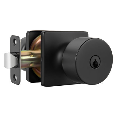 Ensemble de 1 poignée de porte extérieure noire matte, clé de porte avant avec serrure et clé, poignée de porte extérieure noire