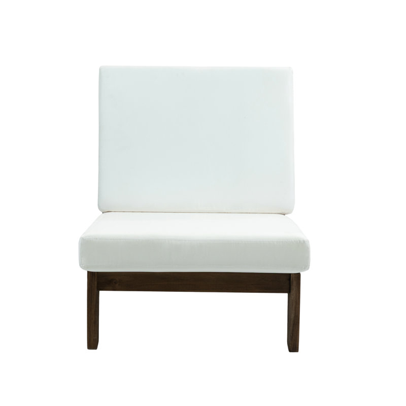 Riggleman Garden Chair with Cushion, White, Brown