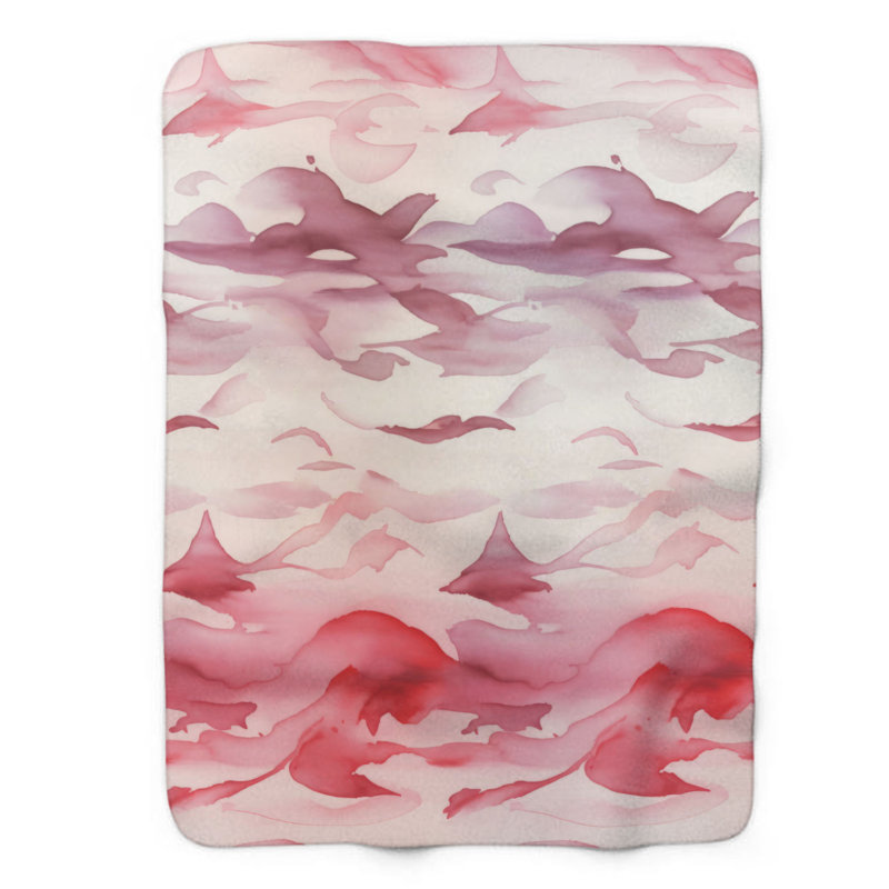 Blush Ombre - couverture sherpa de qualité supérieure 1 pièce, Grand lit