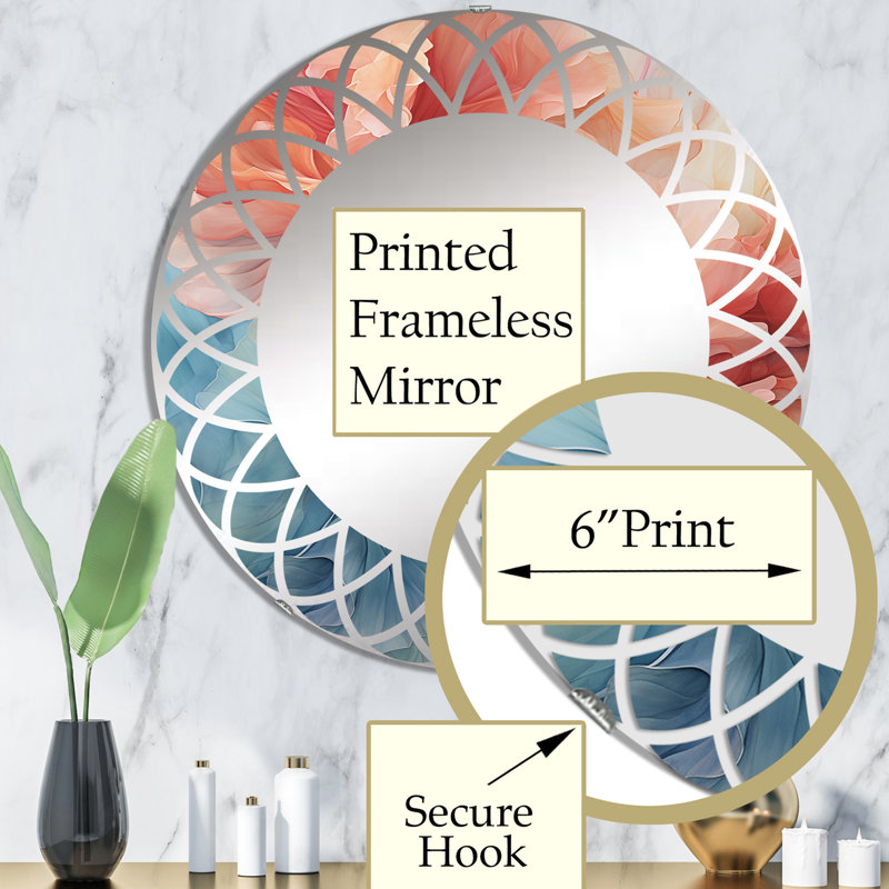 Petterale - Miroir mural moderne rond, 32 po x 32 po