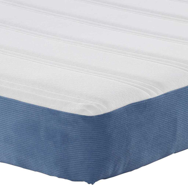 Vidaxl Bed Mattress With Mattress Blue Fabric, European Double (140 x 200 cm)