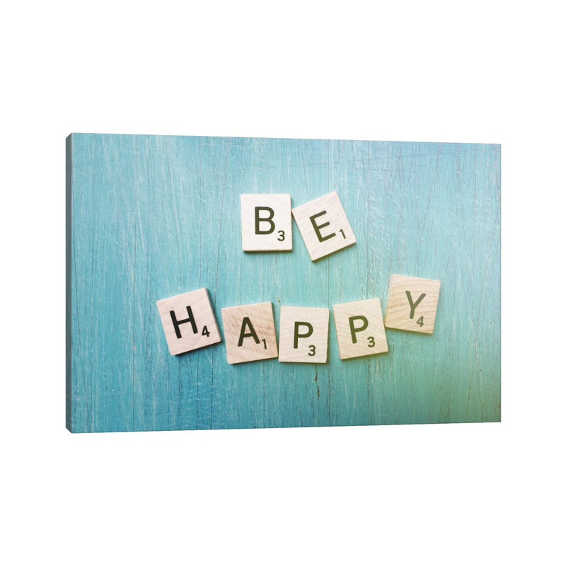 Be Happy by Olivia Joy StClaire - Gallery-Wrapped Canvas Giclée on Canvas, Wrapped Canvas, 30.48 cm H x 45.72 cm W