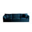Chenille bleue 3 pièces pour le salon - Style moderne, structure en bois massif, éponge, chaise d'appoint et trois chaises de 3 po, mousse confortable, trois pièces