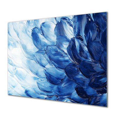 Velvet Blue Cactus Flowers II - Floral Metal Wall Art Decor, Floral Cactus Metal Print